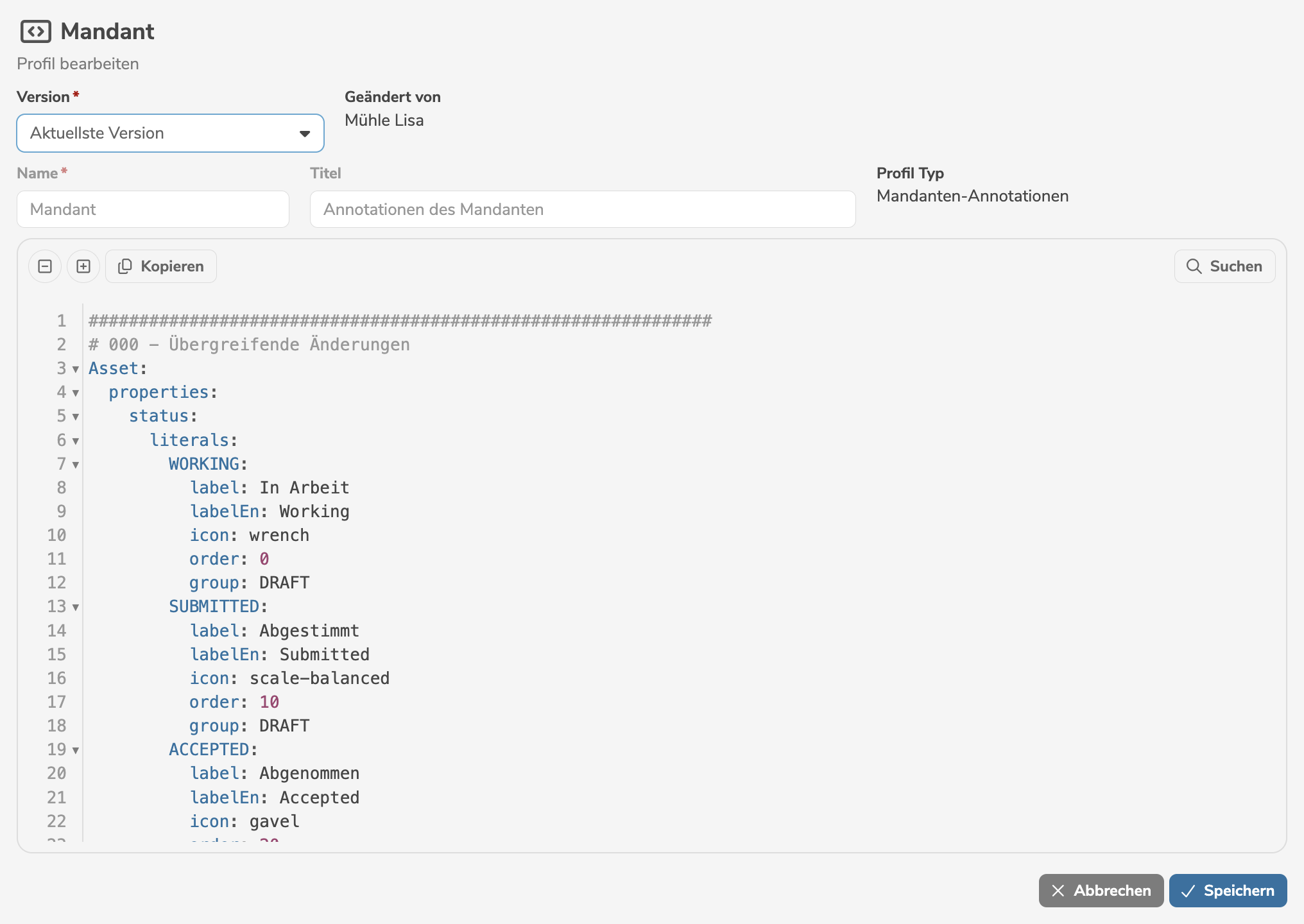 Annotationen Bearbeitenansicht