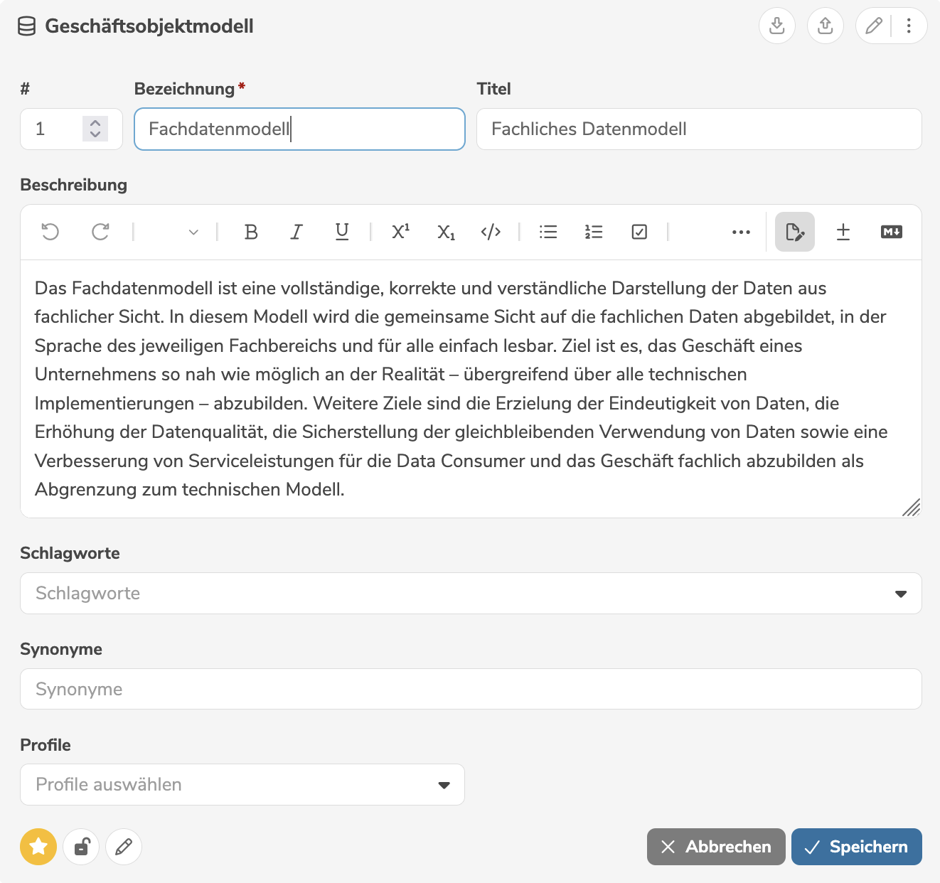 Bearbeitenansicht