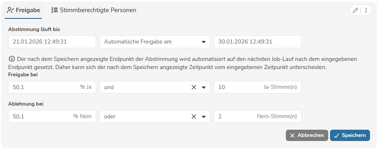 Freigabe Bearbeitenansicht
