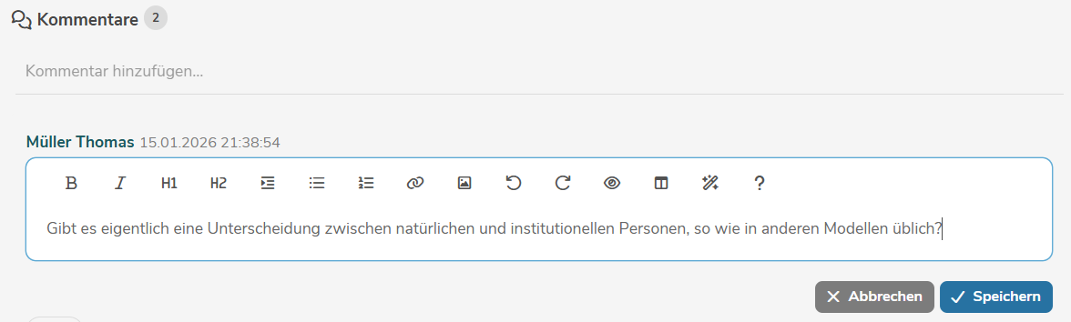 Kommentar Bearbeiten
