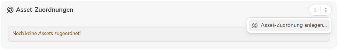 Asset-Zuordnung Anlegen