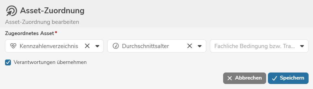 Asset-Zuordnung Bearbeiten
