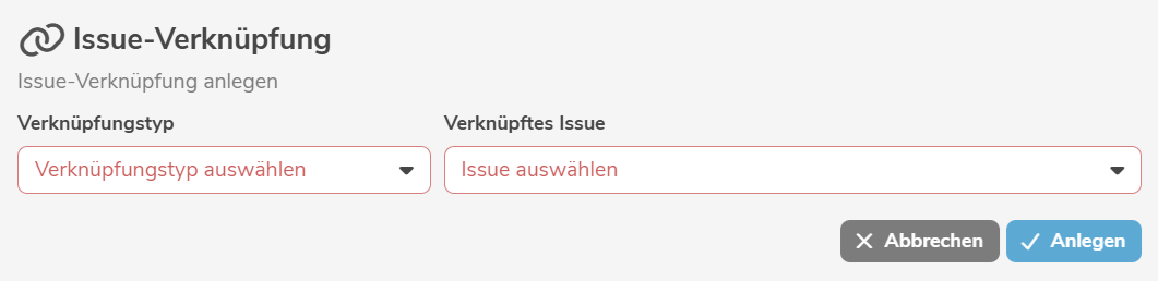 Issue-Verknüpfung Anlegen