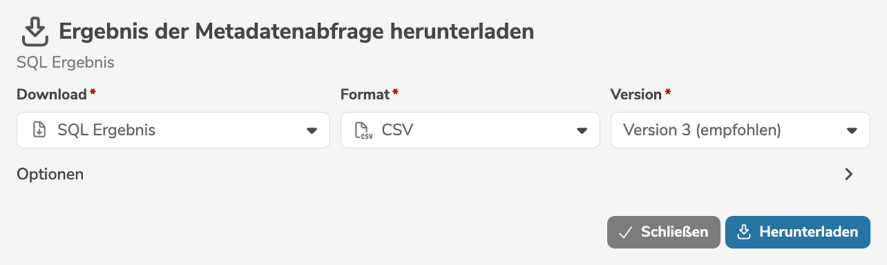 Metadata Query Download