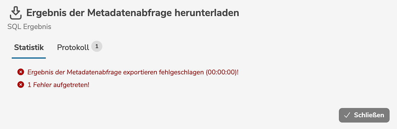 Metadata Query Error