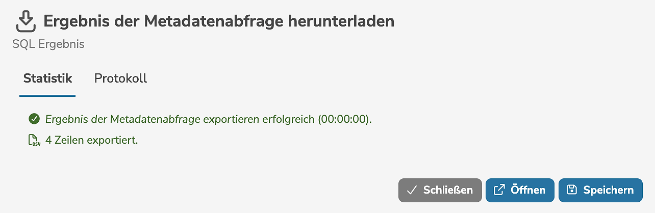 Metadata Query Speichern