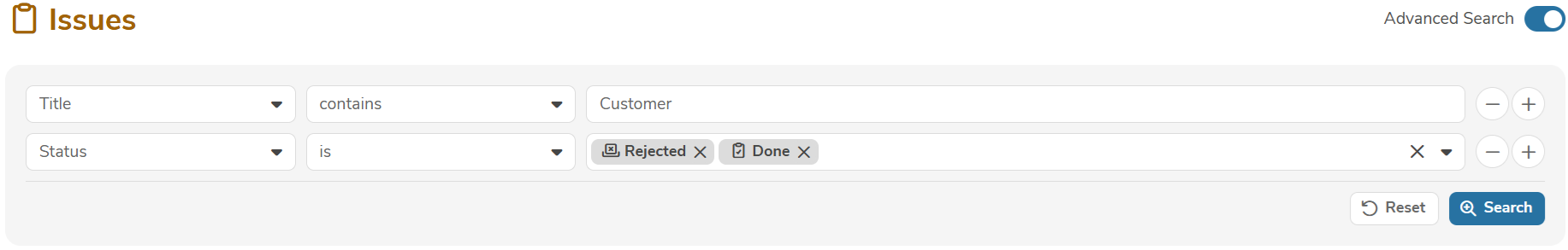 Advanced search example