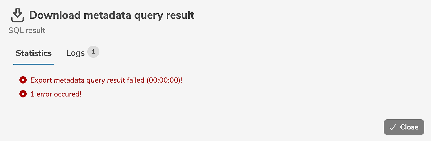 Metadata Query Error